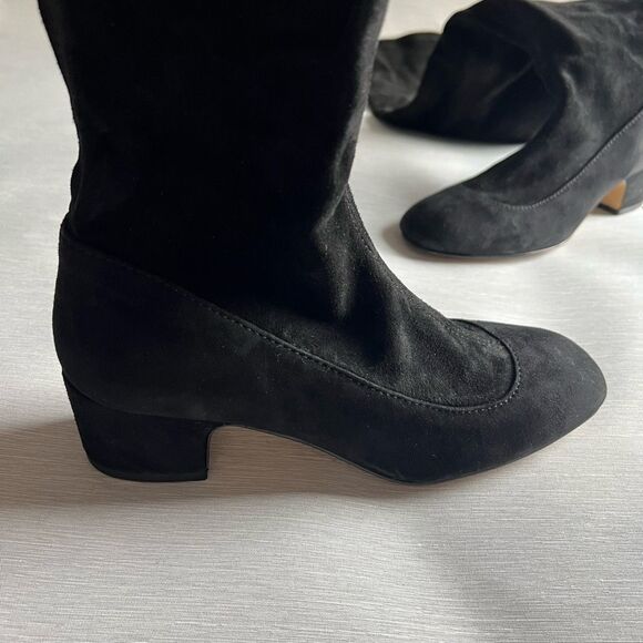 TED BAKER Ayannah Over The Knee Suede Stretch Leather Black Boots US Size 7 New - Picture 8 of 15